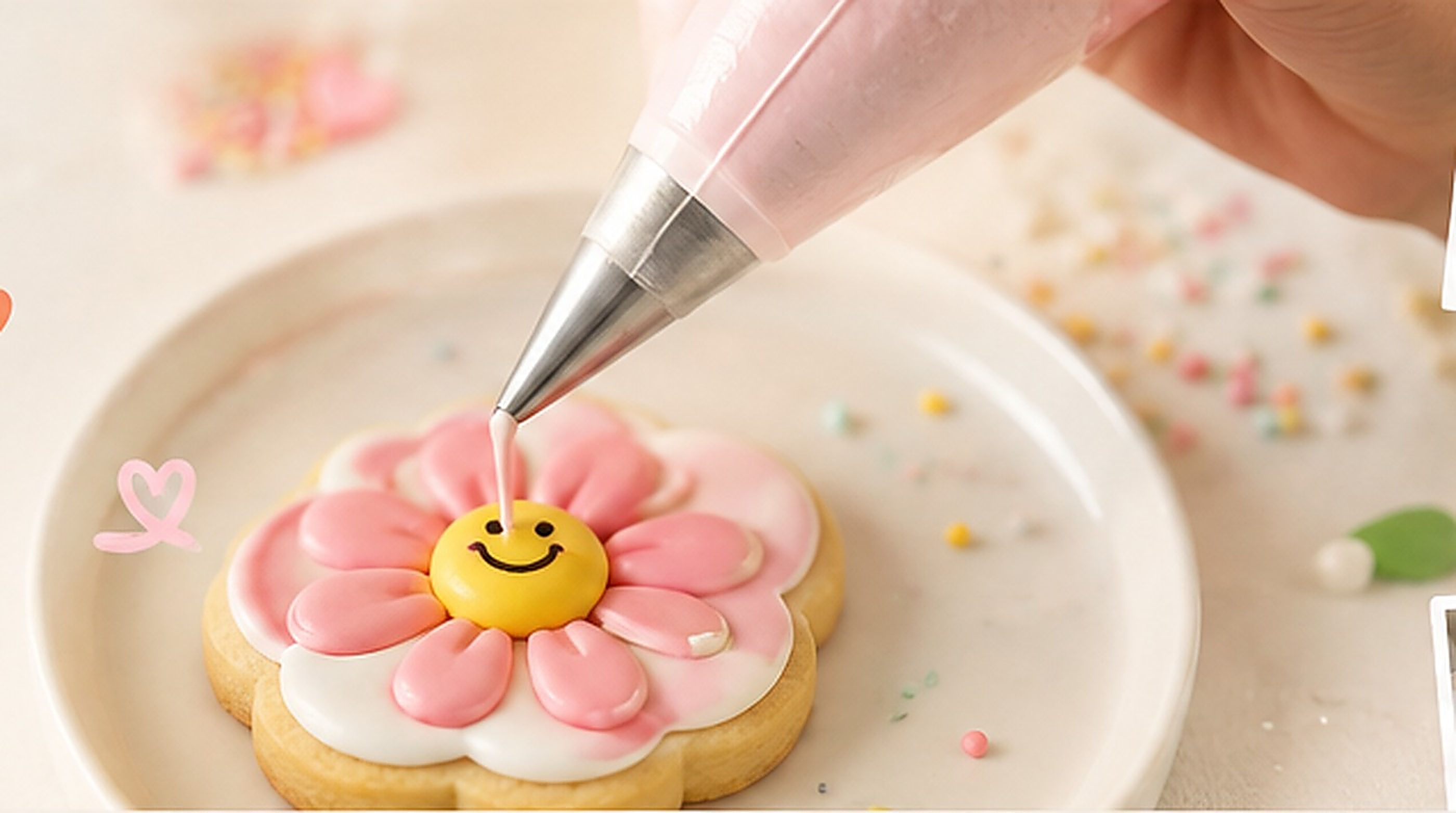 아이싱쿠키 작업 장면